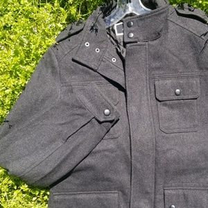 Charcoal Grey Utility/Military-Style Jacket